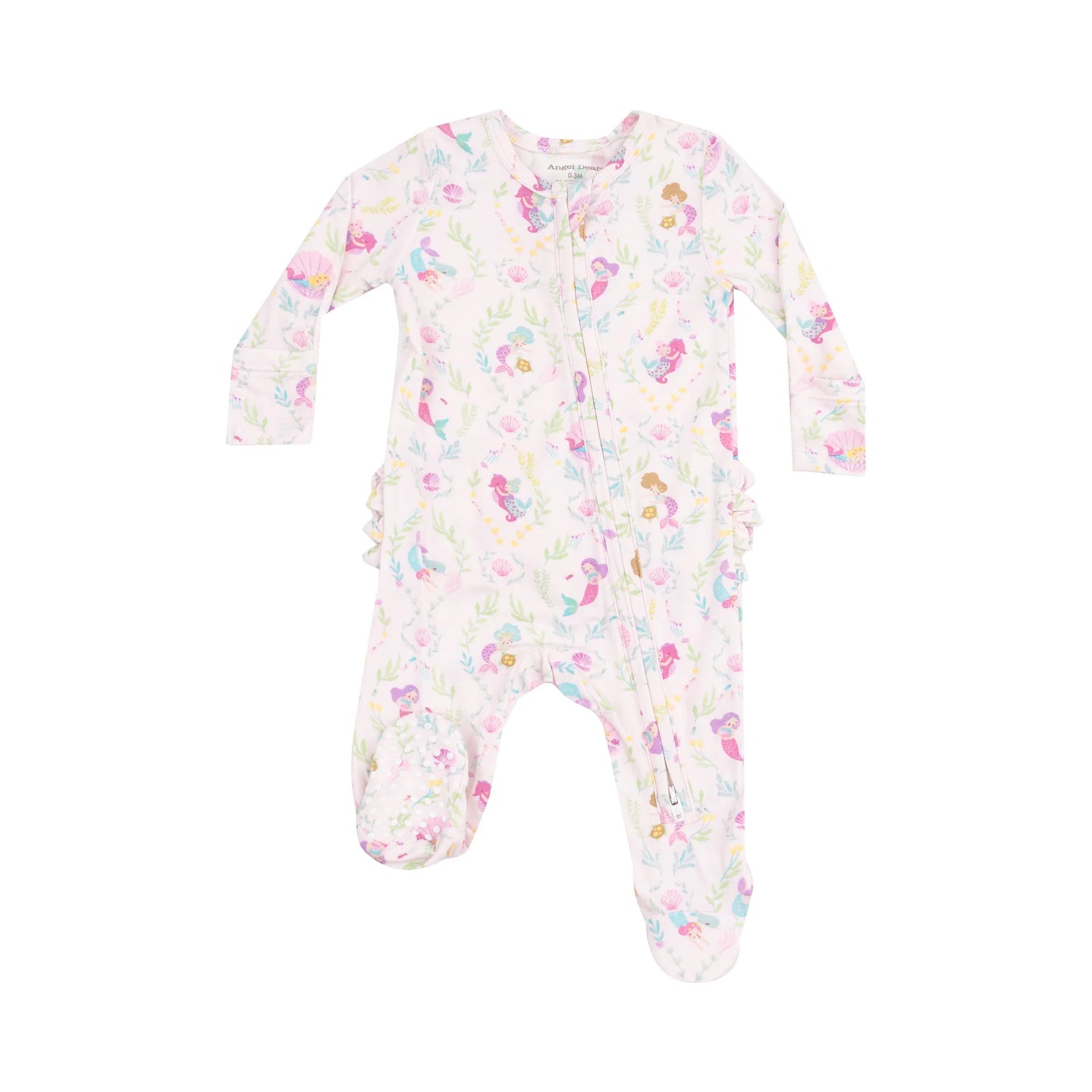 pink footie with mermaids all over