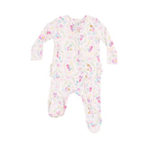pink footie with mermaids all over