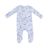 blue nautical footie baby boy