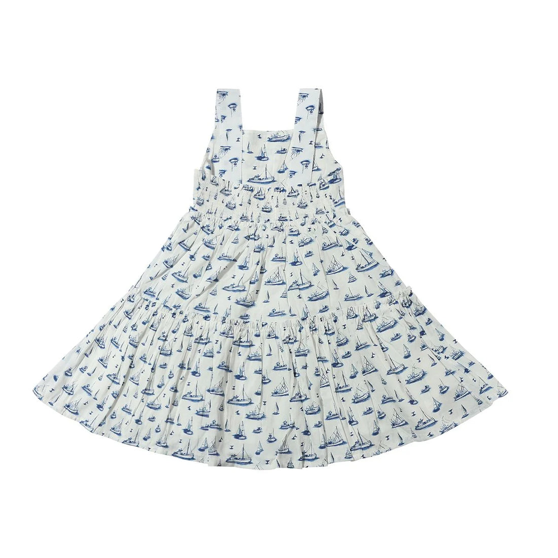 navy boats girls summer dress