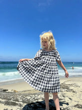 navy check eyelet girls dress