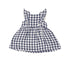 navy gingham ruffle dress