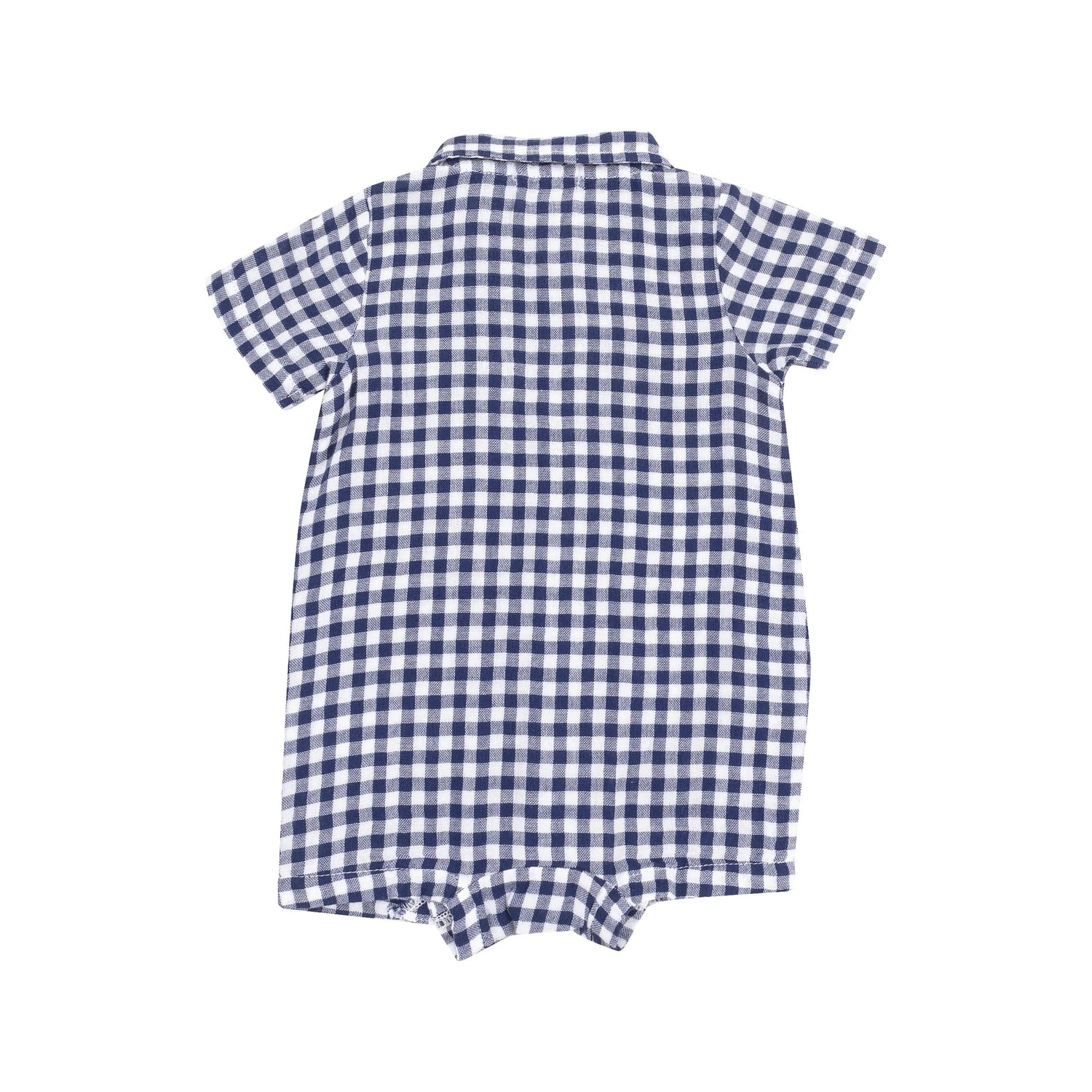 navy gingham romper