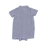 navy gingham romper