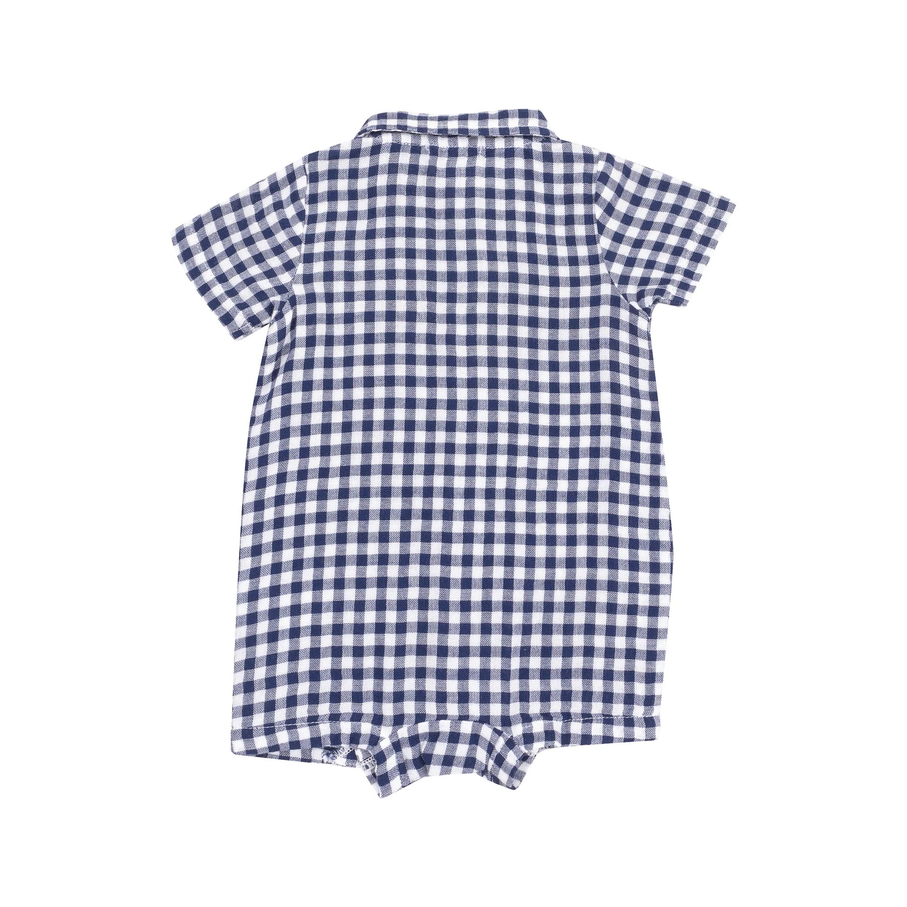navy gingham romper