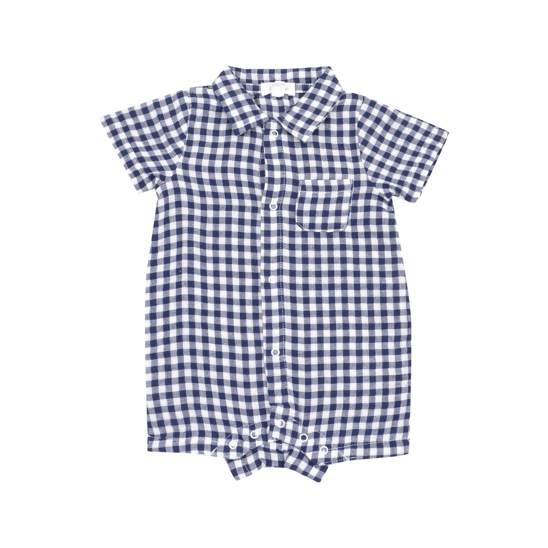 navy gingham romper