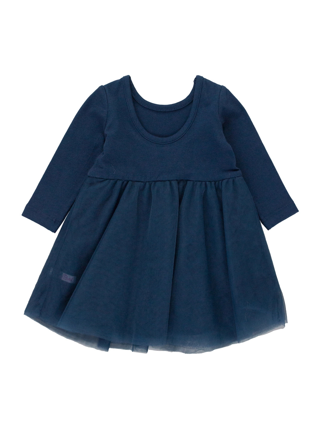 Dark Navy Long Sleeve Tulle Twirl Dress