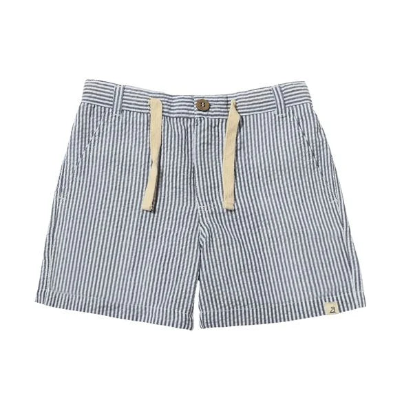 navy white striped seersucker boys shorts