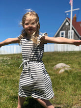 navy/white stripe dress