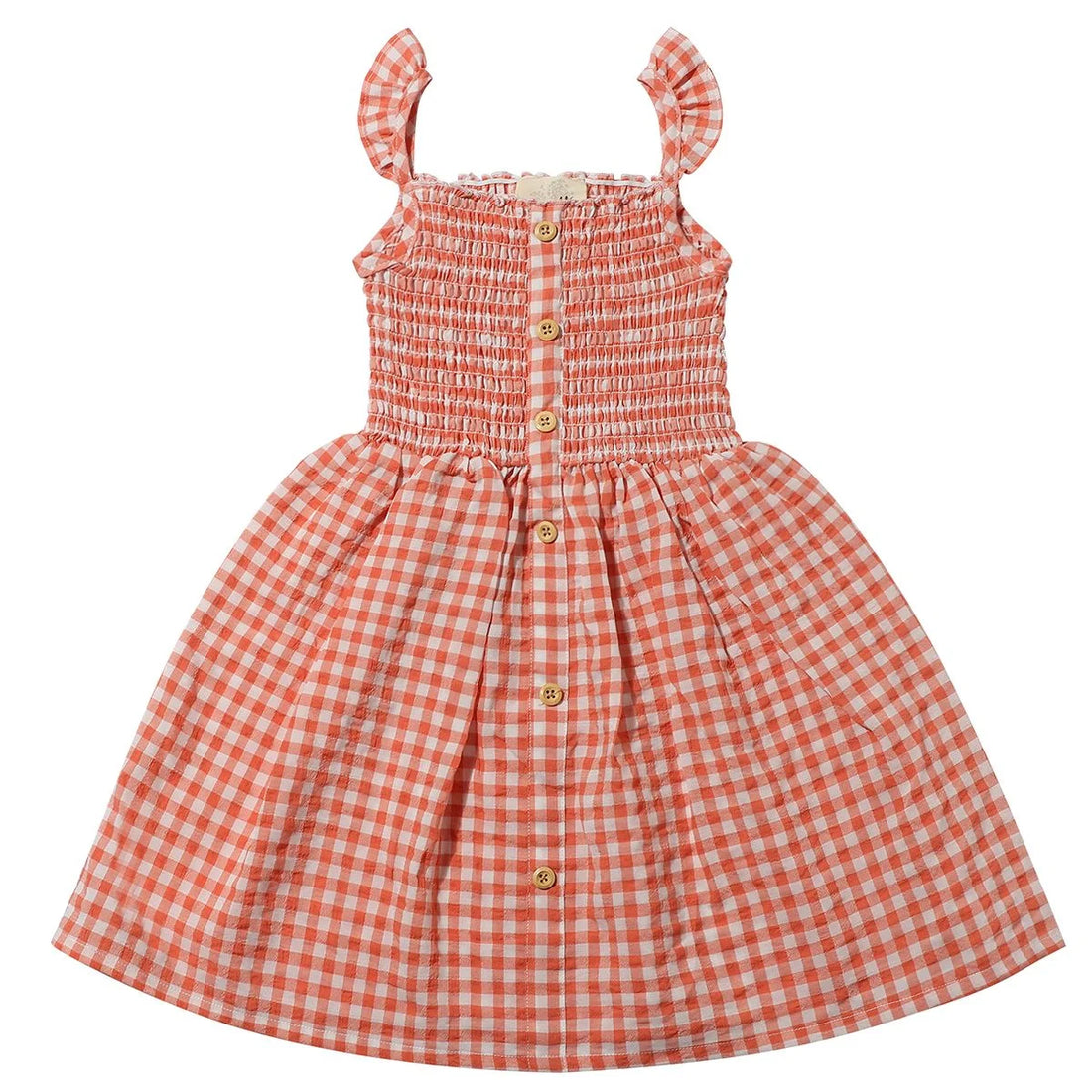 orange gingham girls dress