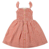 orange gingham girls dress