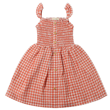 orange gingham girls dress