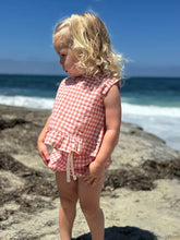 orange plaid baby outfit for summer