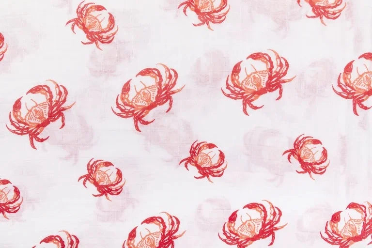 pink crab baby swaddle