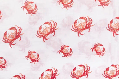 pink crab baby swaddle