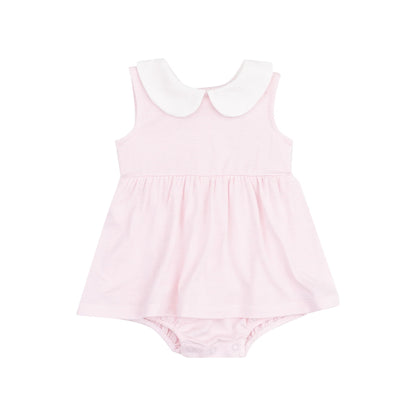 pink stripe collar bubble dress 