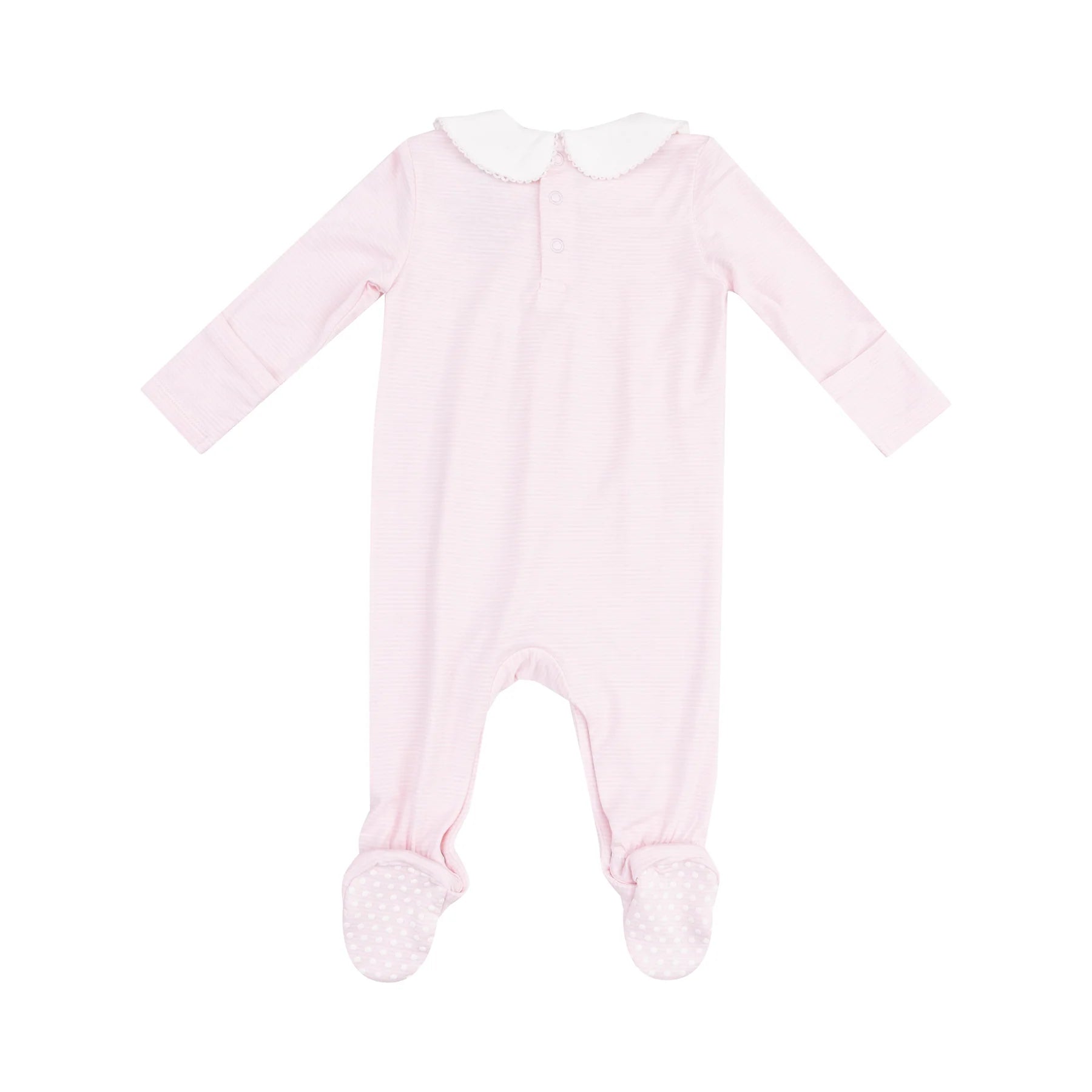 pink smocked baby girl footie