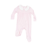 pink smocked baby girl footie