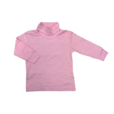 pink and white stripe kids turtleneck