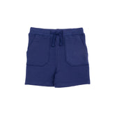 navy stripe polo and navy shorts kids set