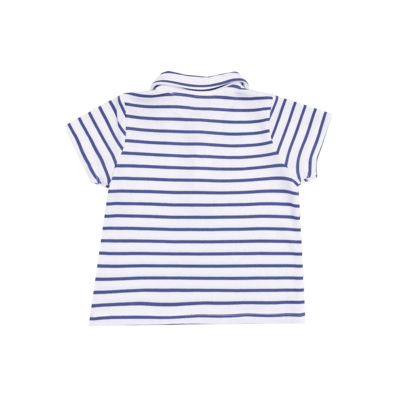 navy stripe polo and navy shorts kids set