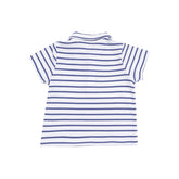 navy stripe polo and navy shorts kids set