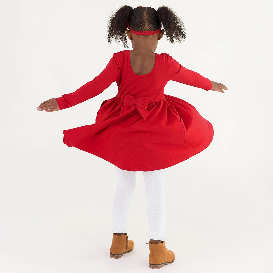 red long sleeve dress for kids