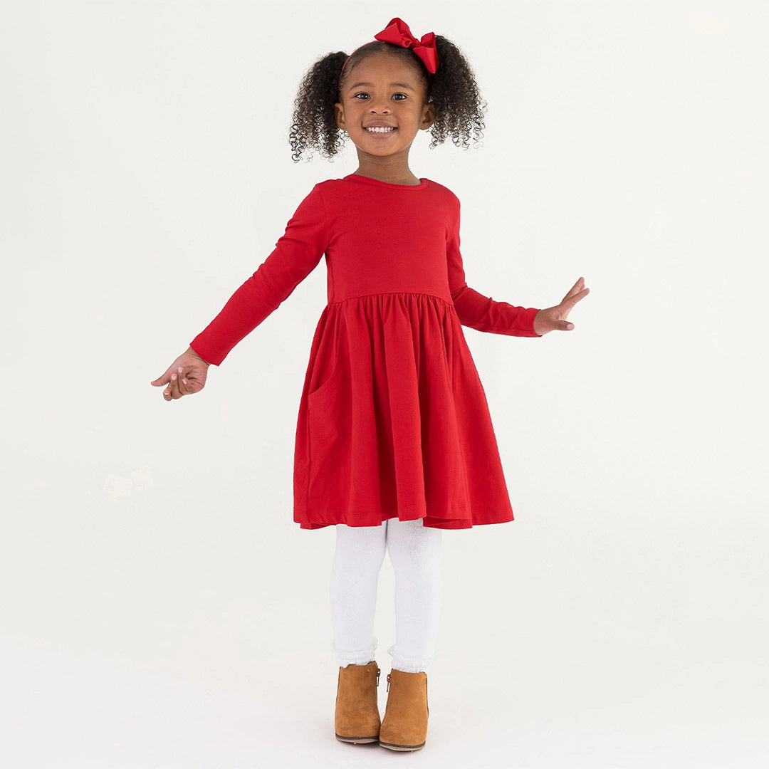 red long sleeve dress for kids