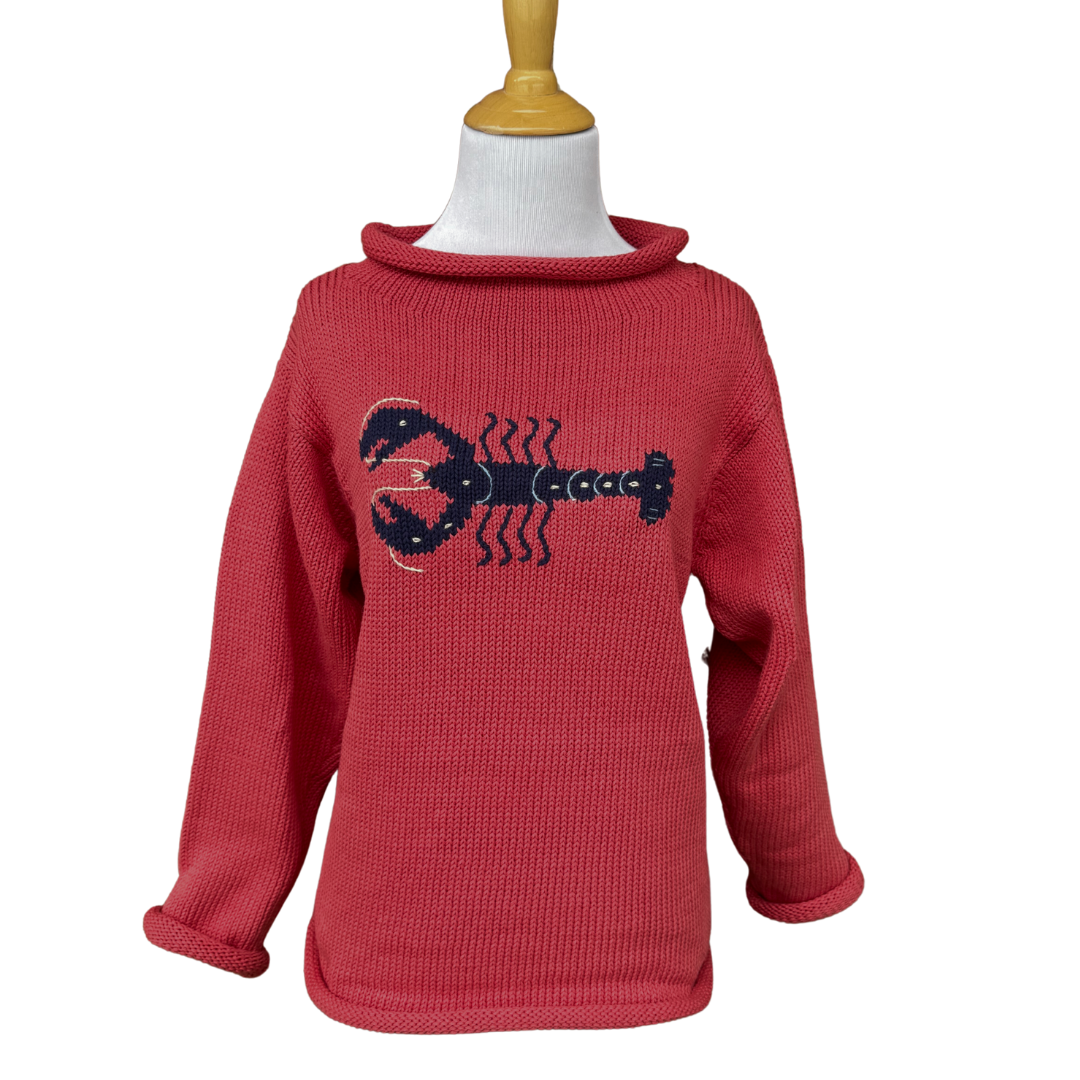 red sweater with blue lobster