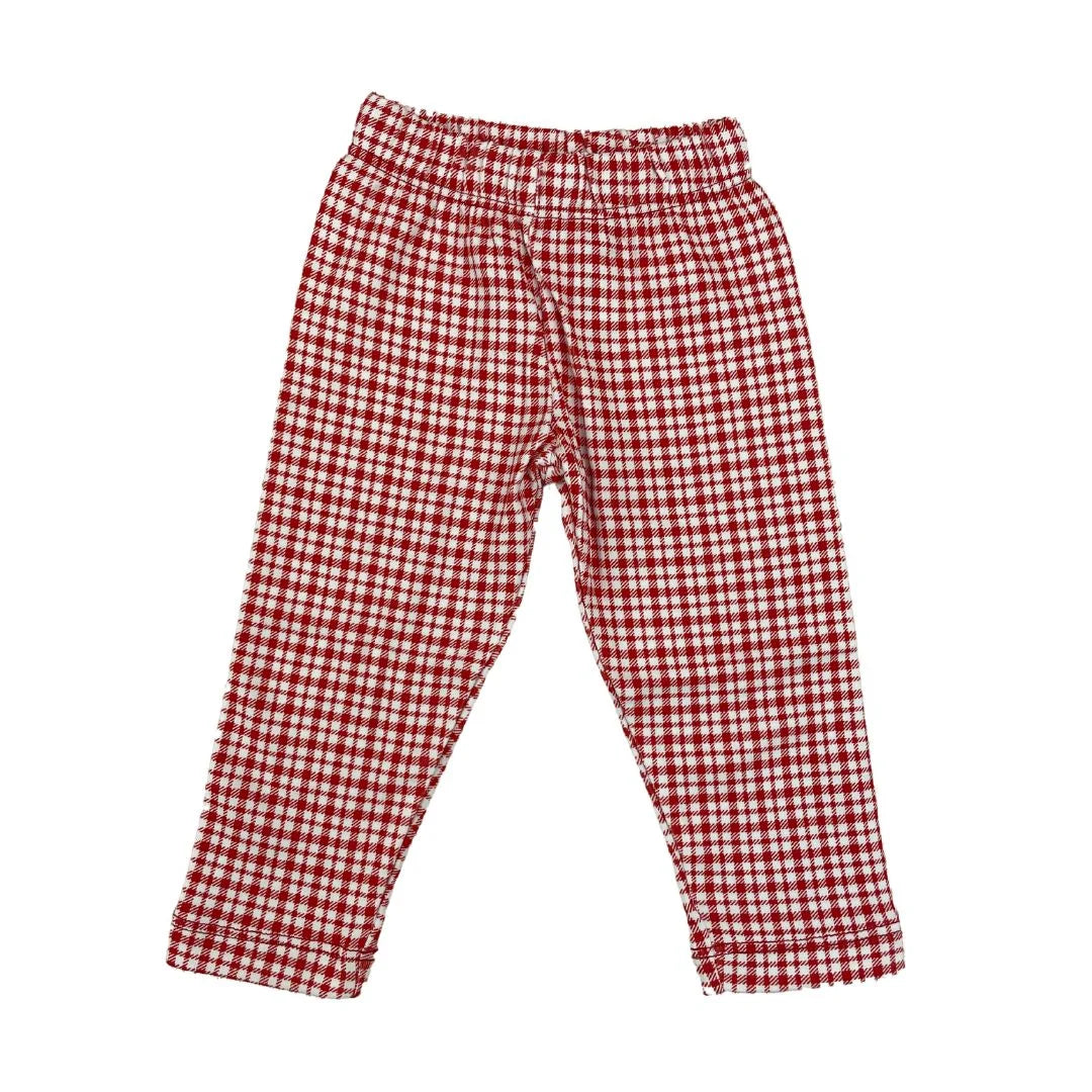 red and white plaid leggings