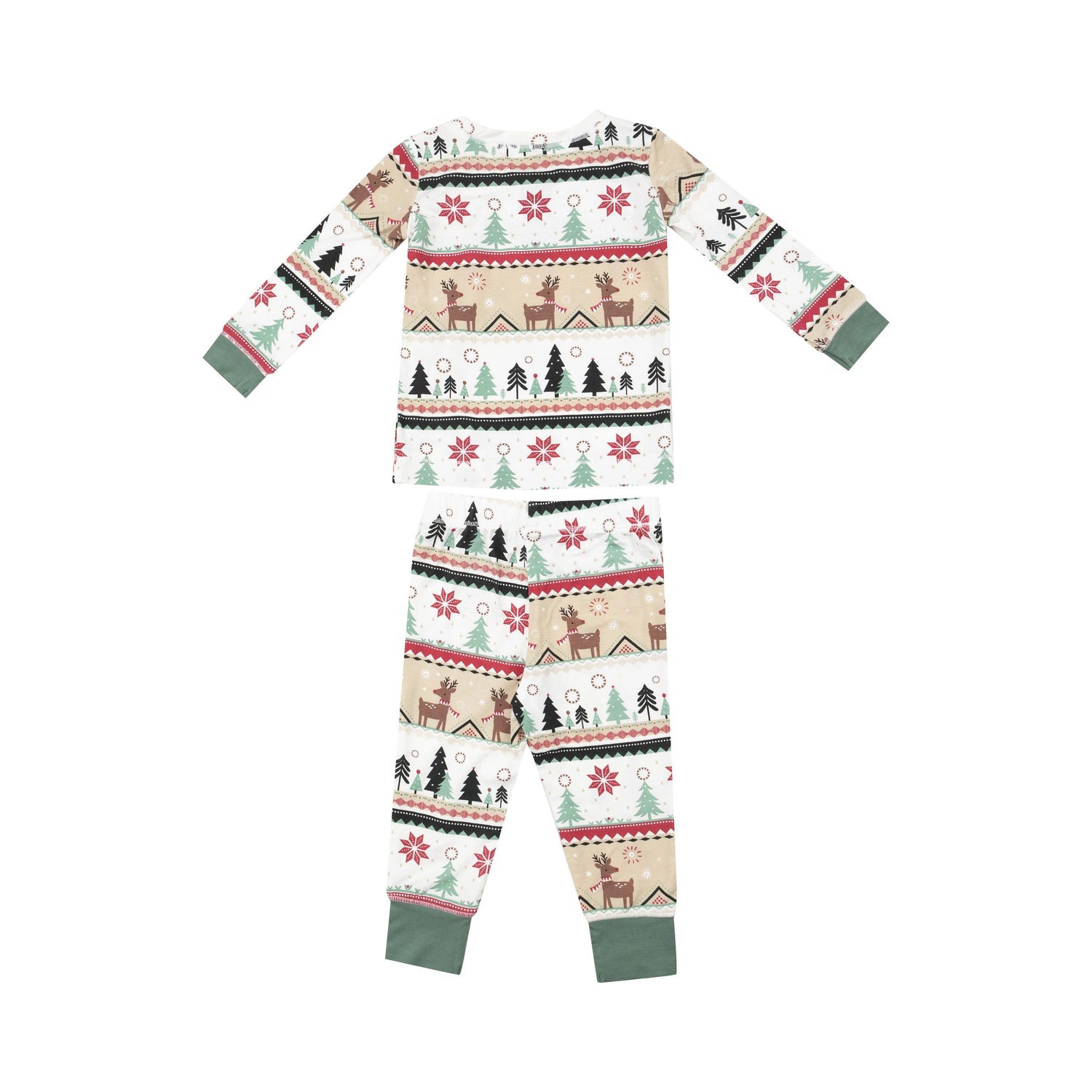 reindeer fair isle kids christmas pajamas