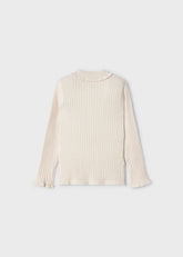 ivory ribbed knit ruffle long sleeve