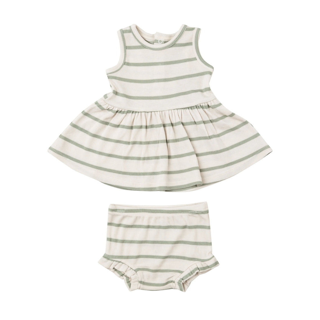 sage green striped tank and bloomer