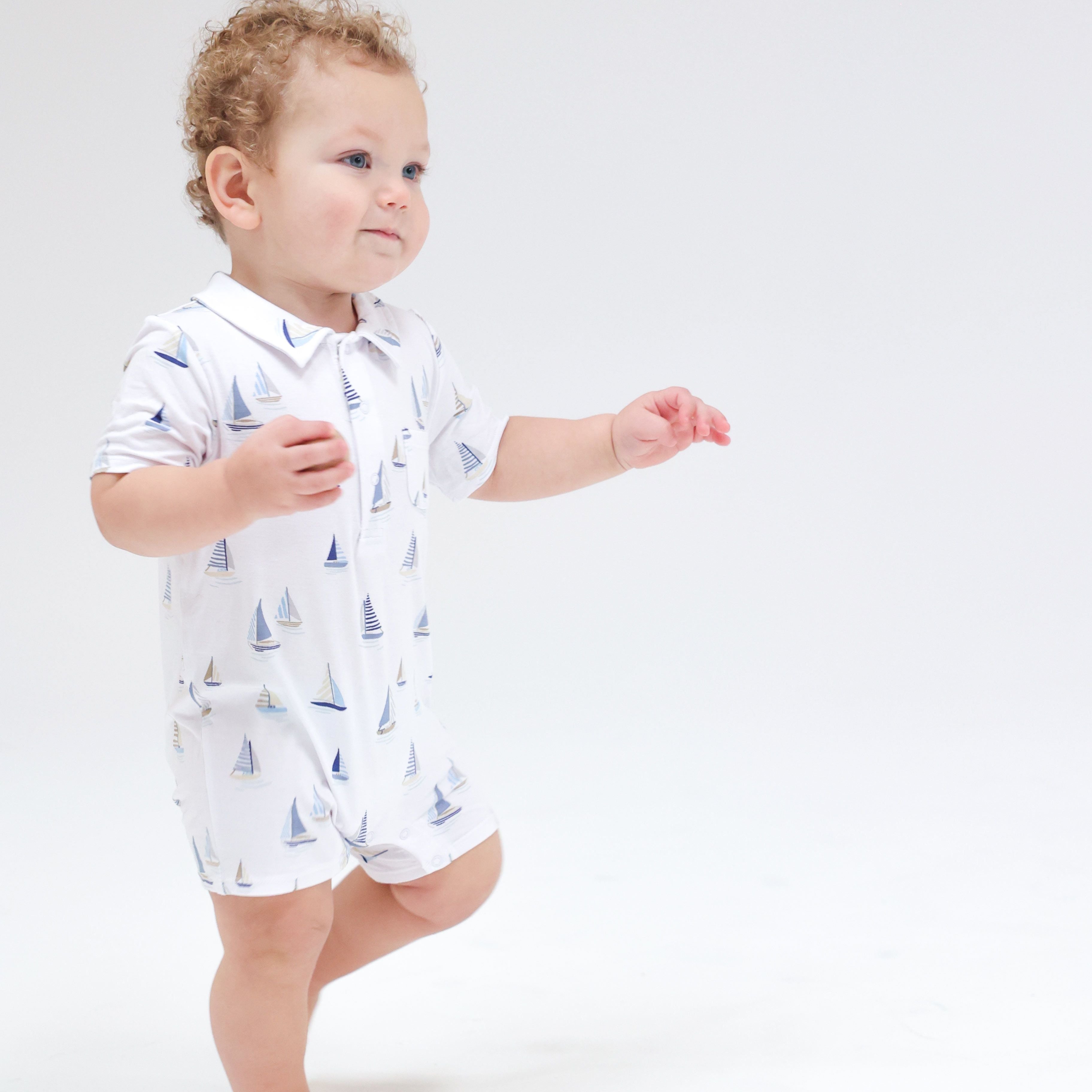 sailboat baby romper