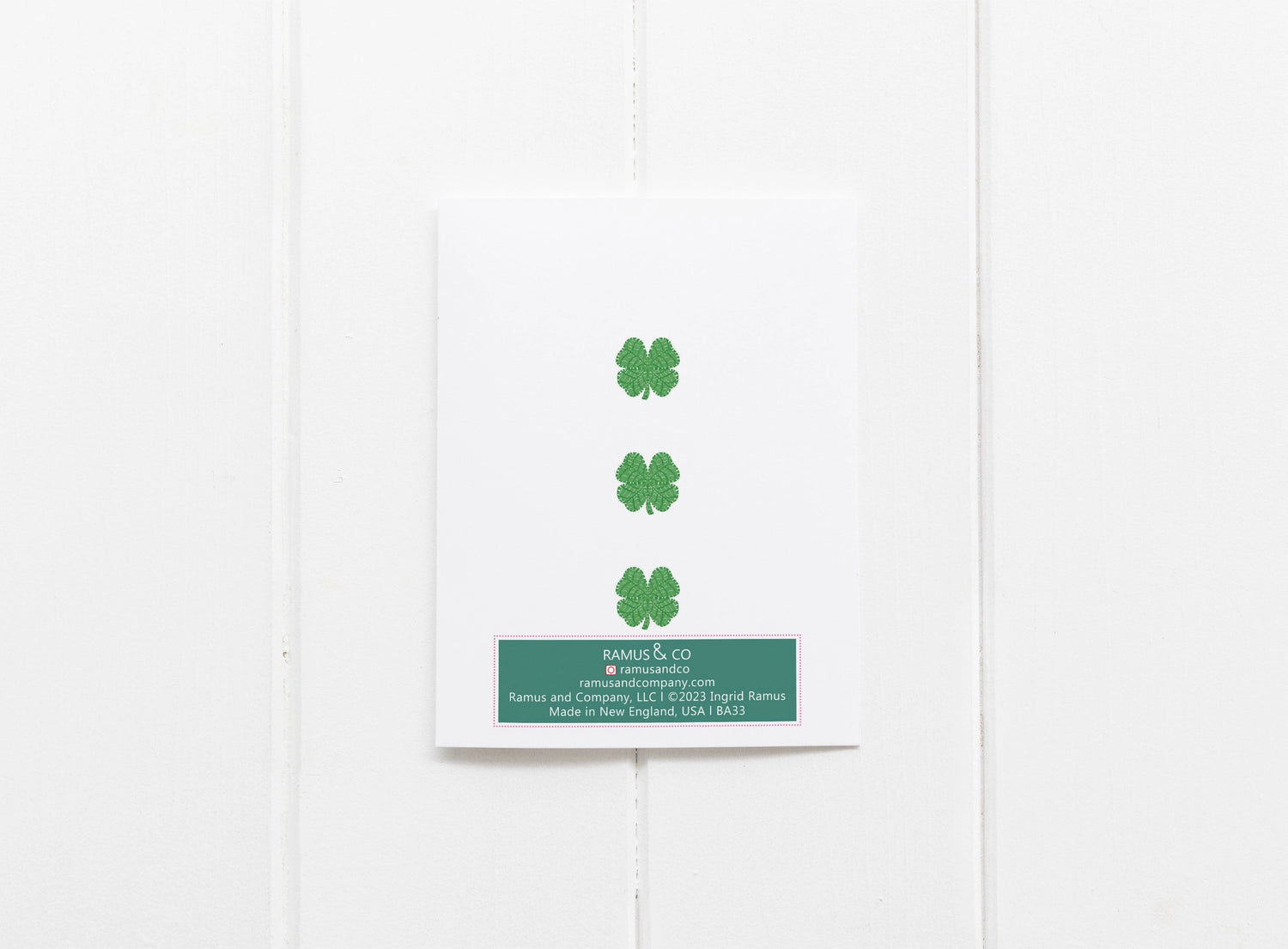 shamrock baby card