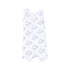 white romper with blue whales all over