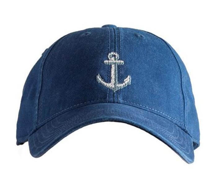 navy baseball cap with white anchor