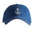 navy baseball cap with white anchor