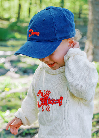 Kids Navy Red Lobster Baseball Hat