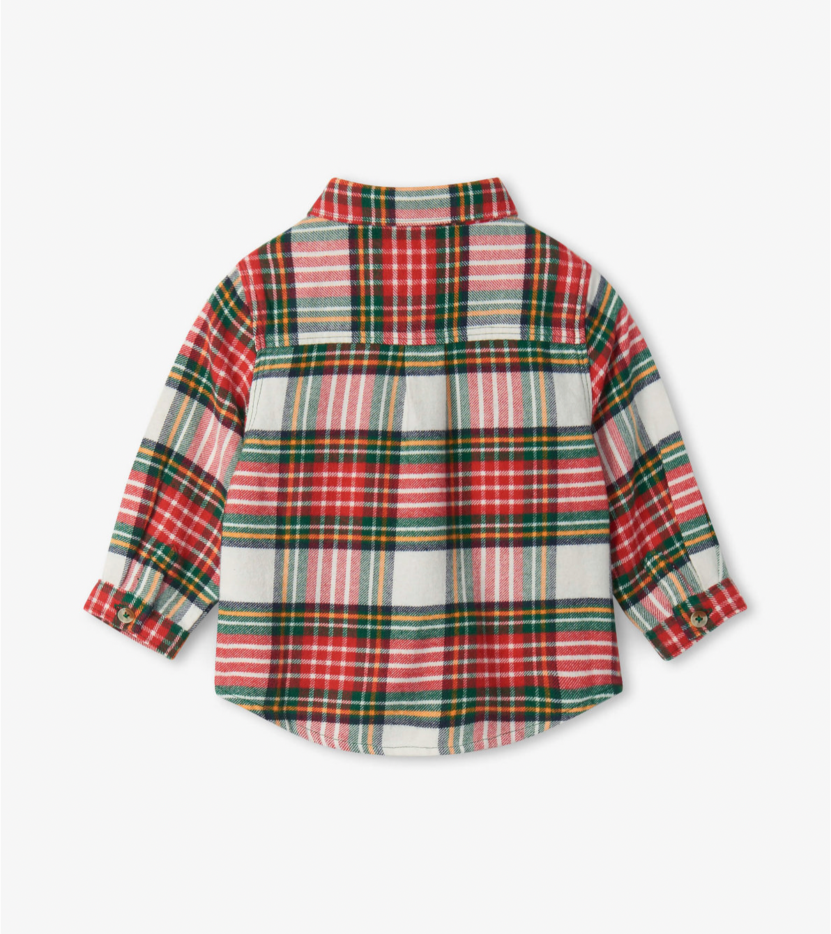 festive plaid holiday button down - baby version - Hatley boys shirt