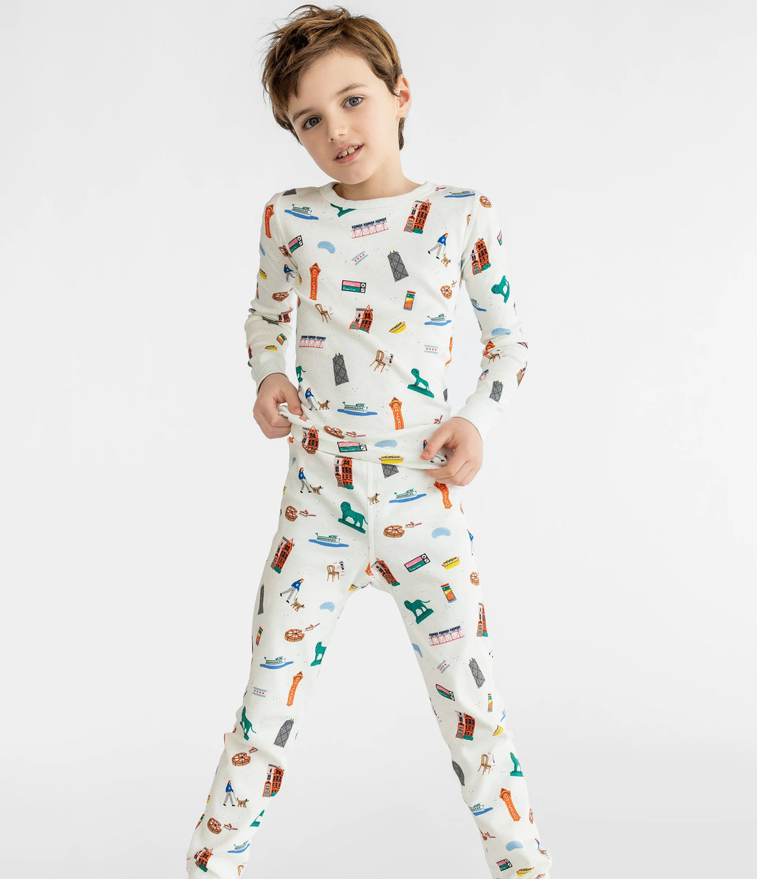 little boy wearing pajamas