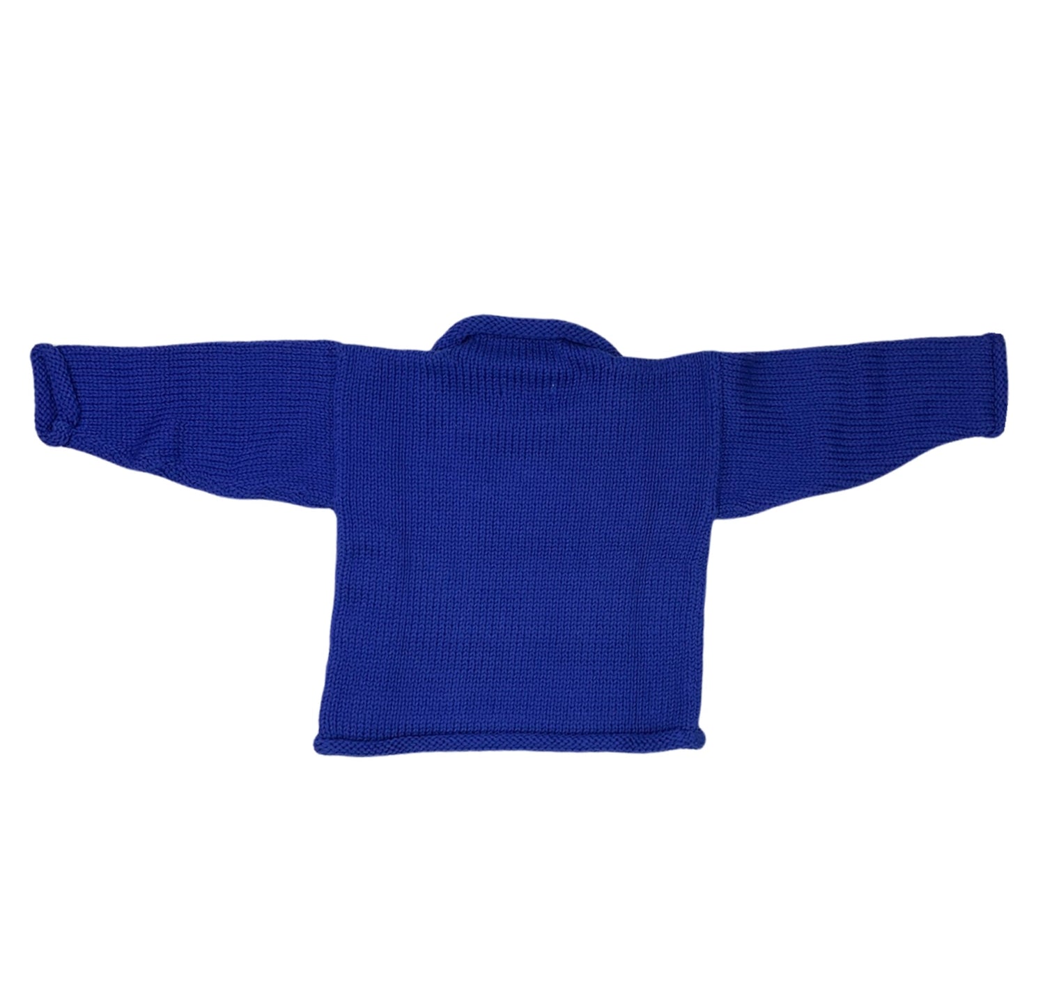 back of sweater solid blue