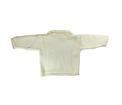 back of ivory roll neck sweater with no graphic