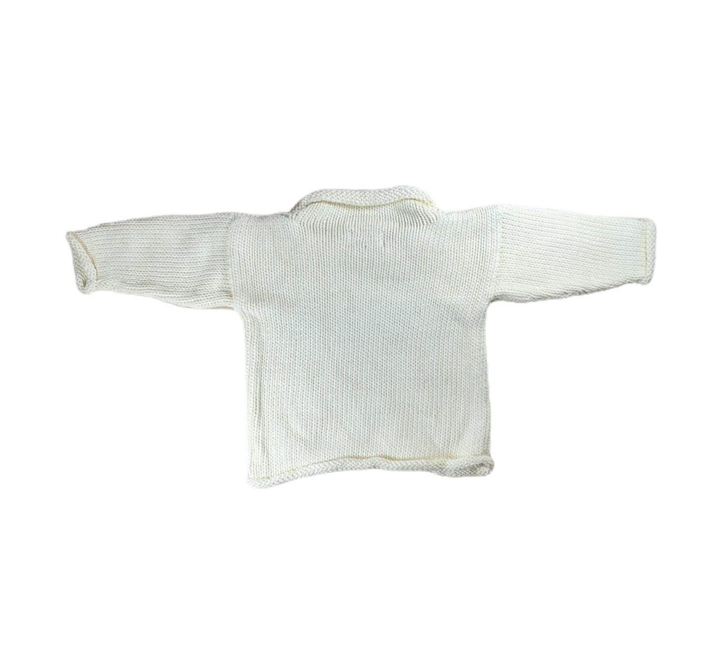 back of ivory roll neck sweater with no graphic