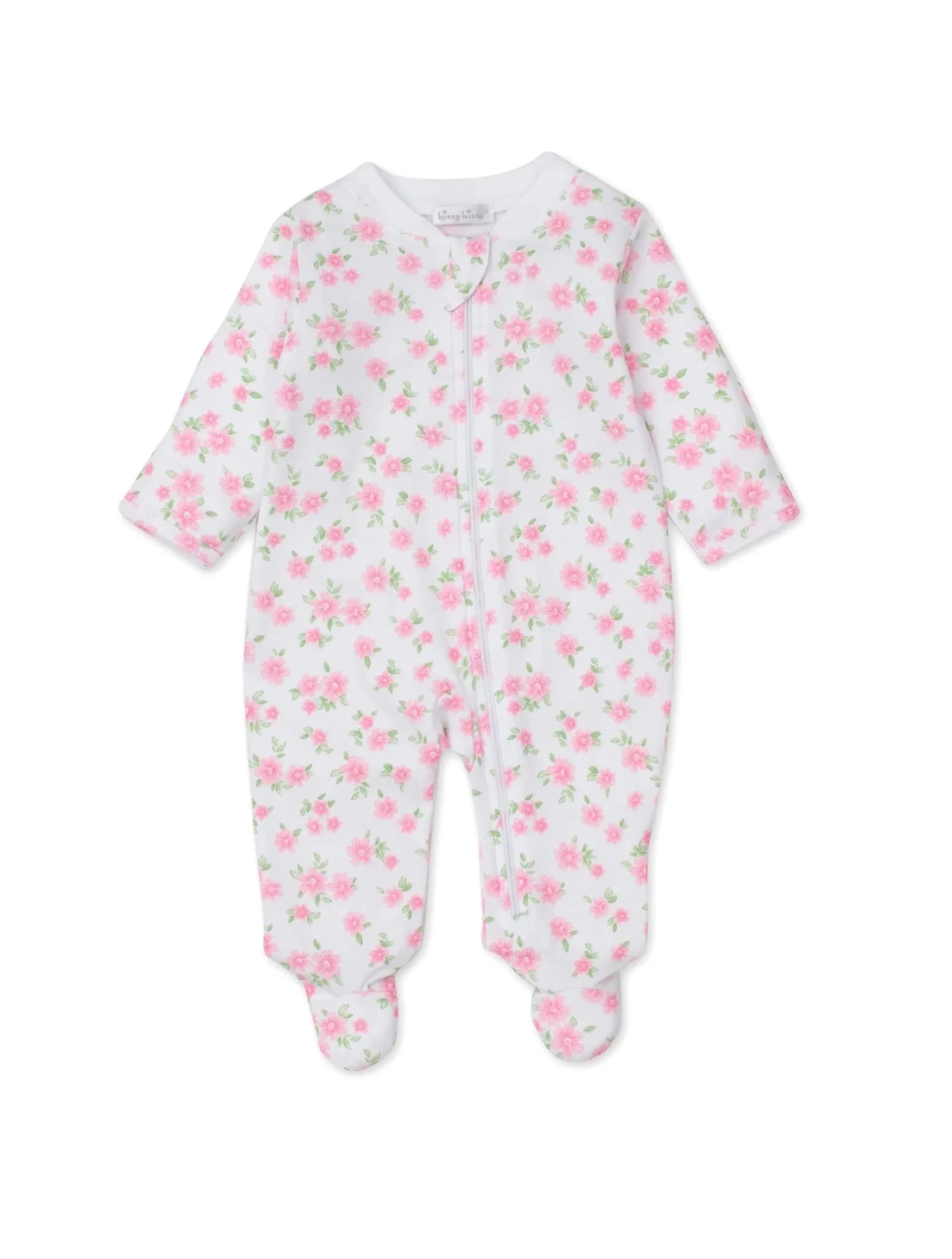 pink garden floral footie