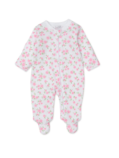 pink garden floral footie